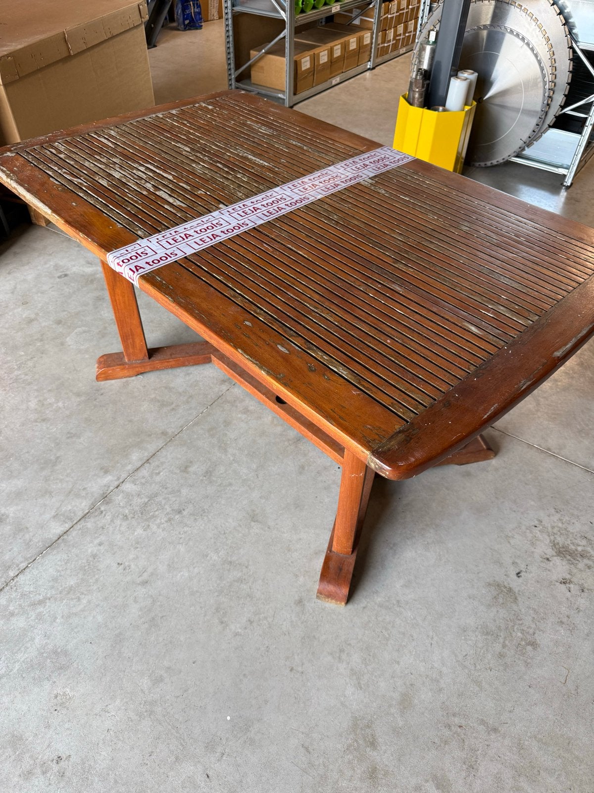 Uitschuifbare houten tuintafel GRATIS, Ophalen, Gebruikt, Rechthoekig, Hout