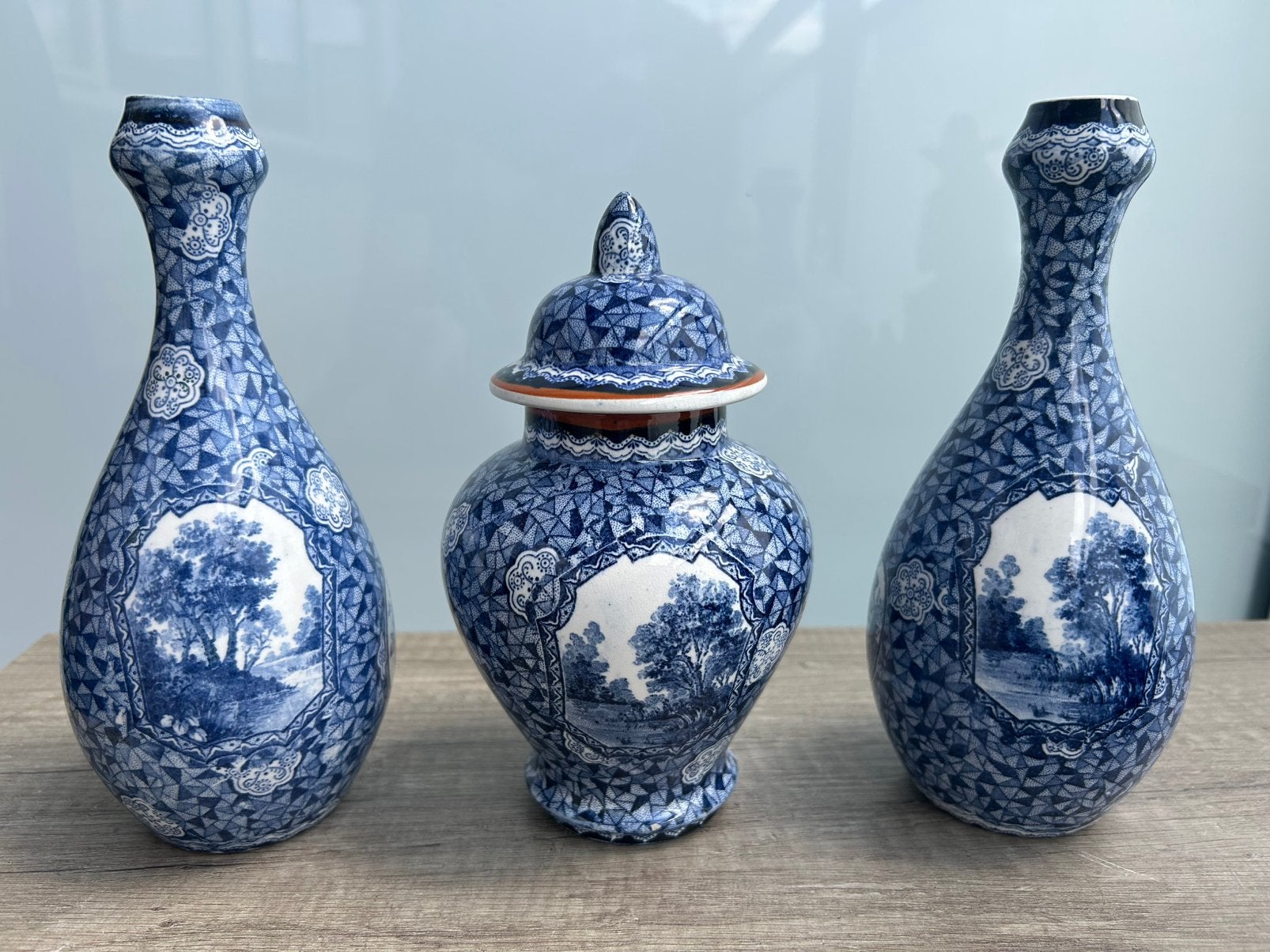 3-delig Kaststel Villeroy & Boch Flamand Blue (c. 1920), Ophalen of Verzenden