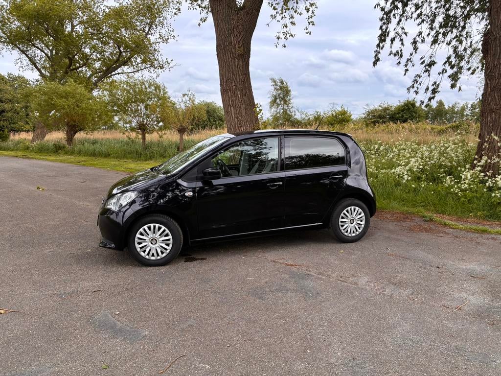Seat Mii 1.0 44KW 2012 Zwart, Voorwielaandrijving, Beige, 4 stoelen, Leder en Stof