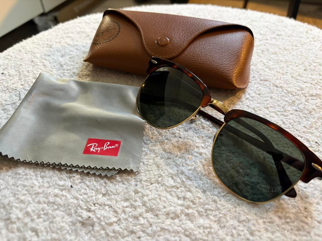 Ray-ban clubmaster, Ophalen, Zonnebril, Bruin, Zo goed als nieuw