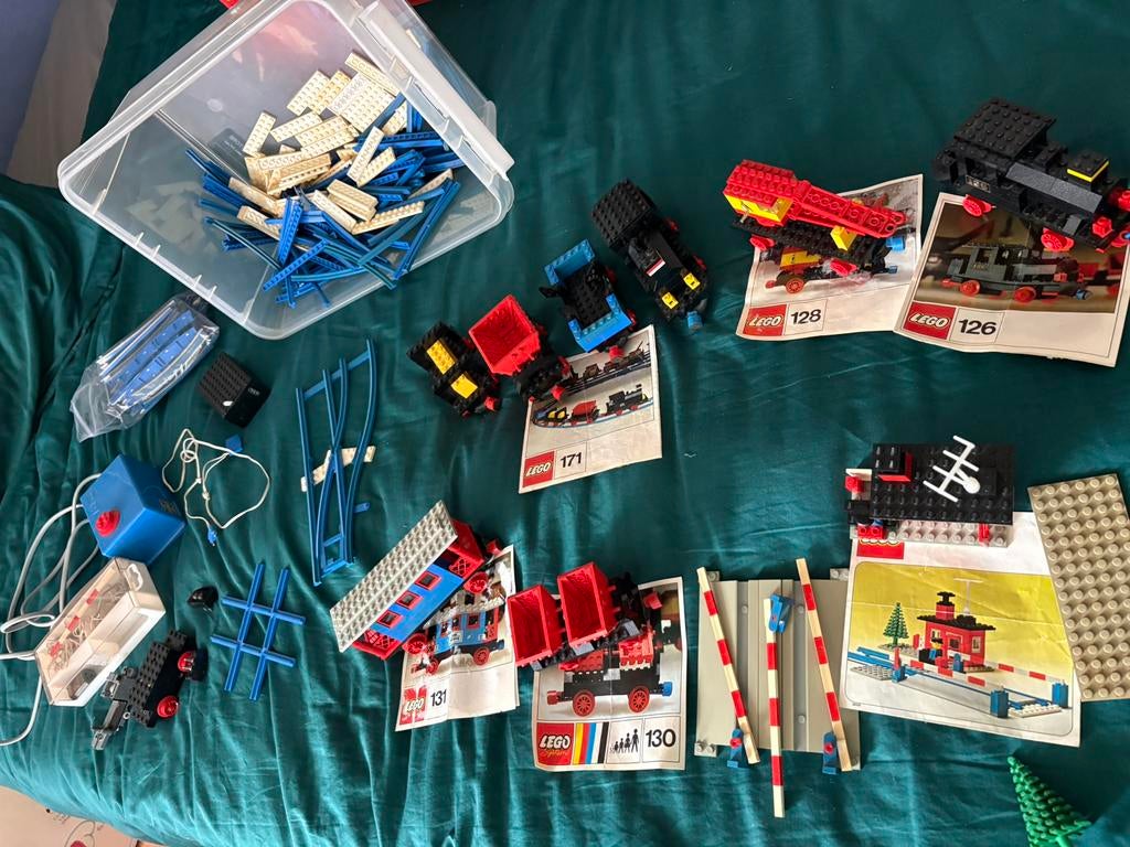 Lego trein begin jaren 70 blauwe rails., Kinderen en Baby's, Speelgoed | Duplo en Lego, Ophalen of Verzenden, Gebruikt, Complete set