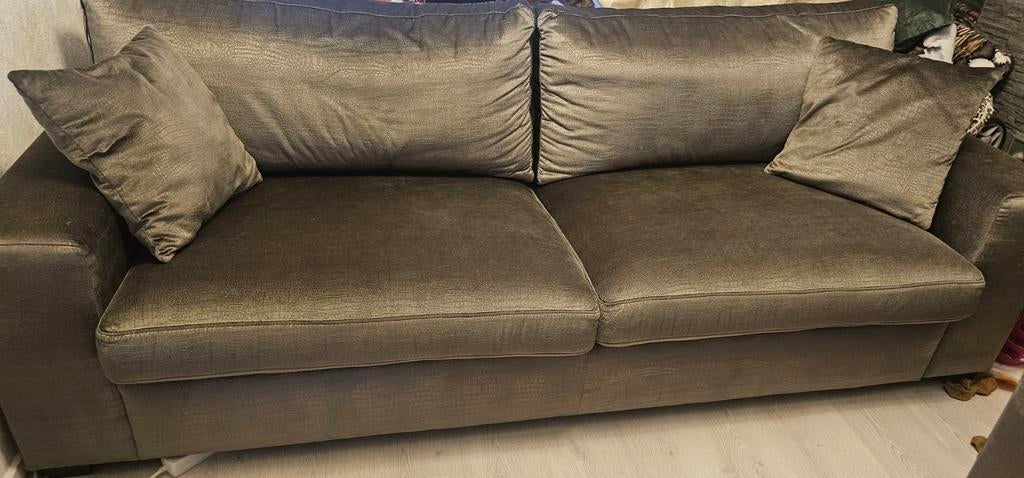 Velvet bankstel grijs, Ophalen, 75 tot 100 cm