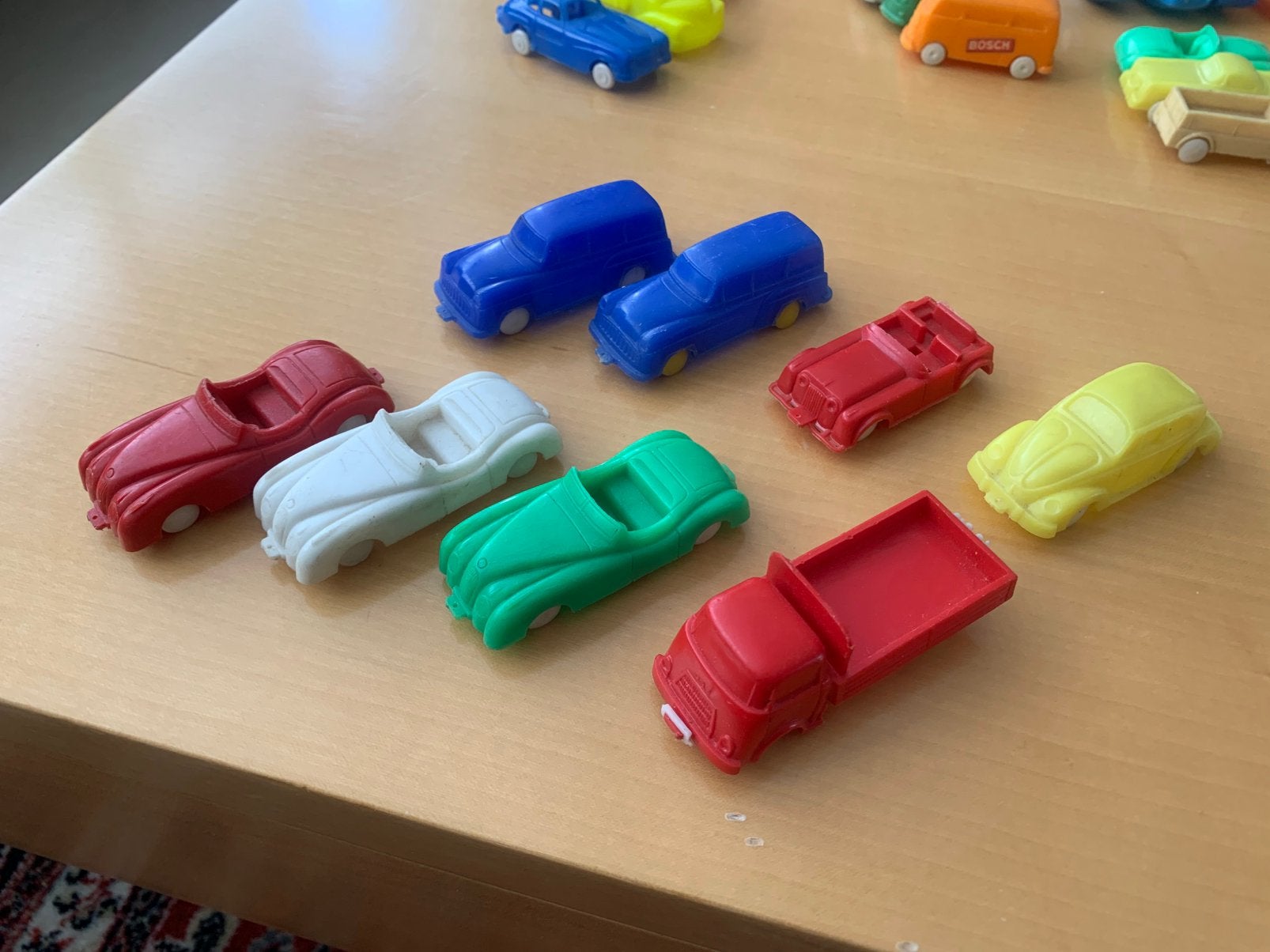 8 DS Plastics (gemaakt in ‘s Heerenberg) autootjes VW DAF, Ophalen of Verzenden, Zo goed als nieuw, Bus of Vrachtwagen