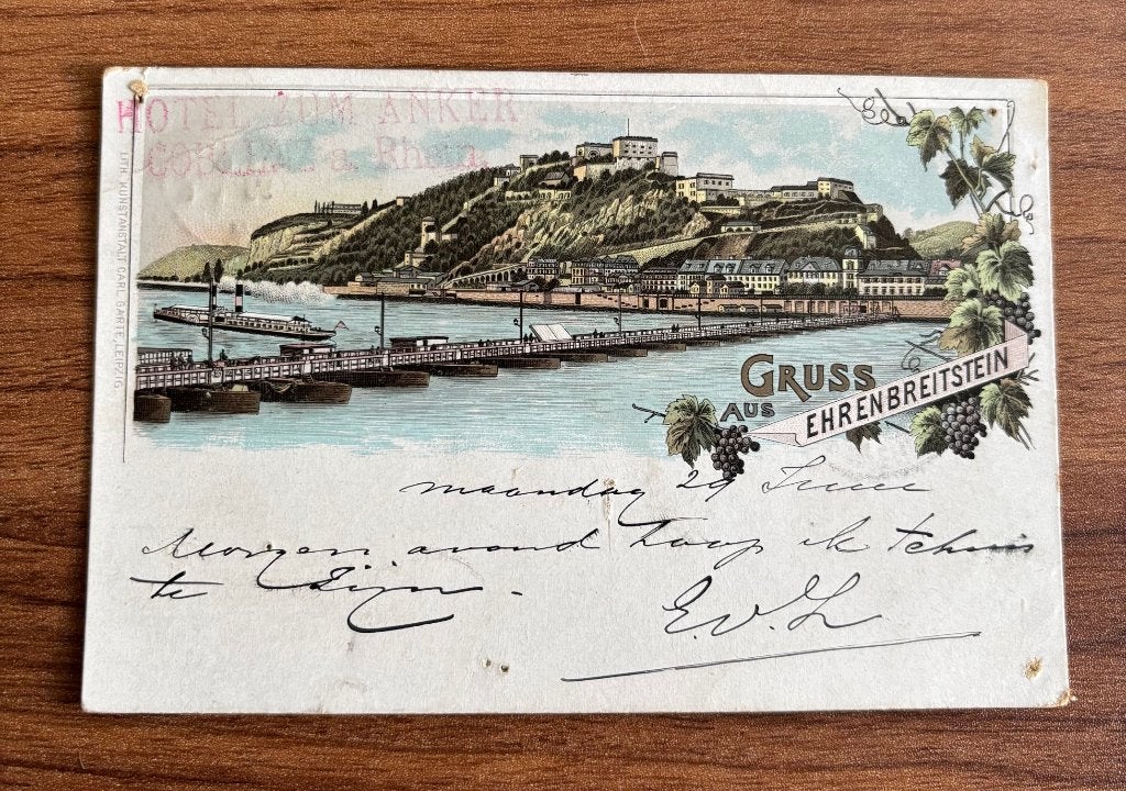 Ansichtkaart vesting Ehrenbreitstein in Koblenz (1896!), Verzenden, Voor 1920, Gelopen, Duitsland