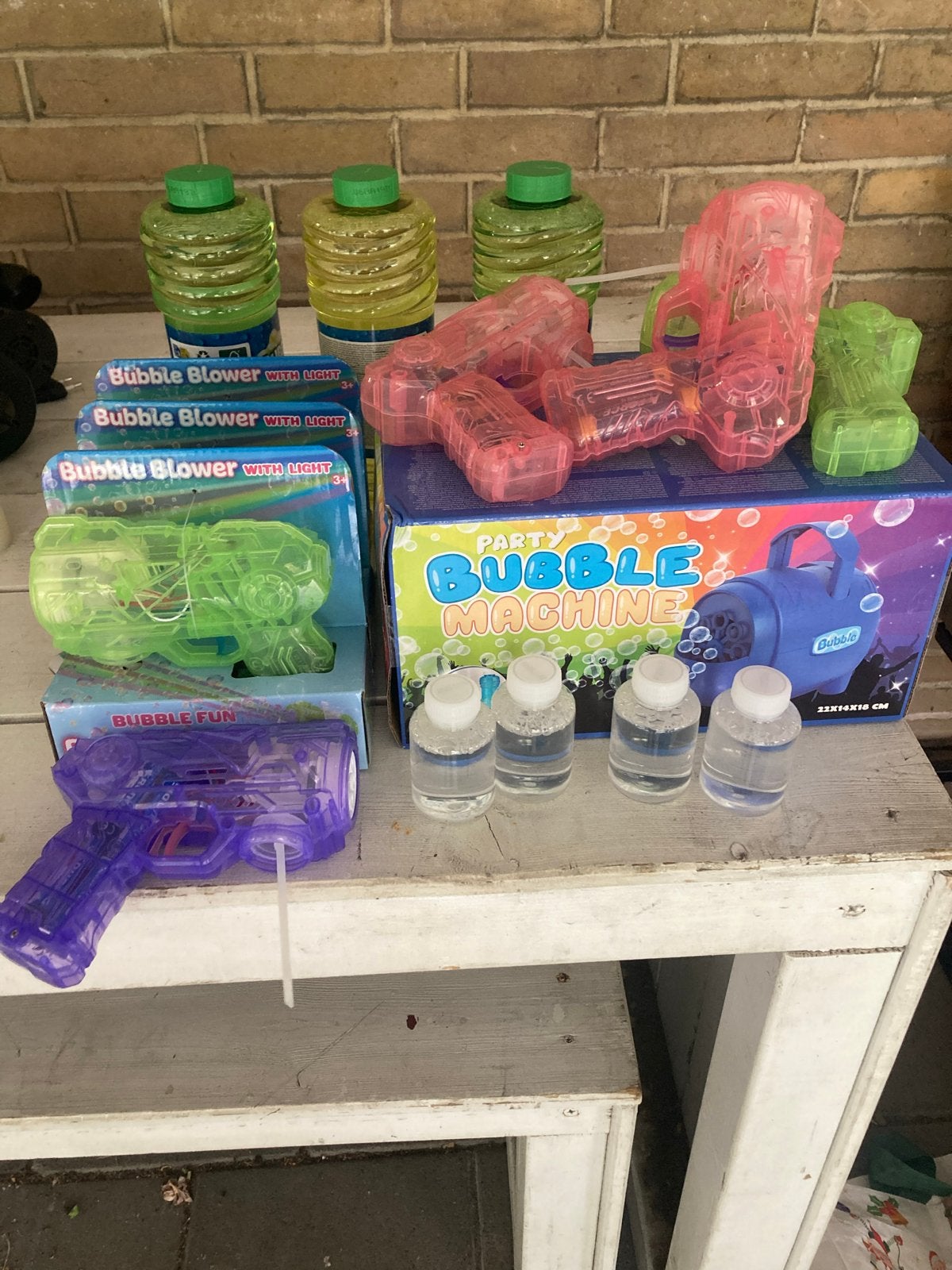 Bellenblaas set: machine, pistolen en navulling, Kinderen en Baby's, Speelgoed | Overig, Ophalen, Nieuw, Jongen of Meisje