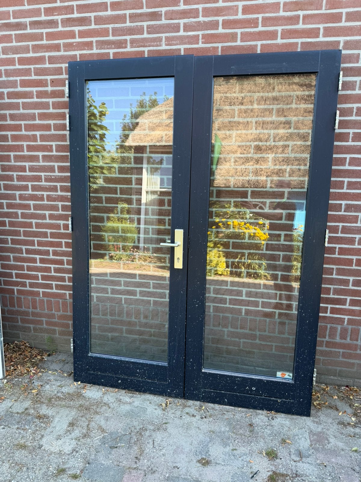 Hardhouten tuindeuren, Ophalen, Gebruikt, Deurkozijn, 150 tot 225 cm