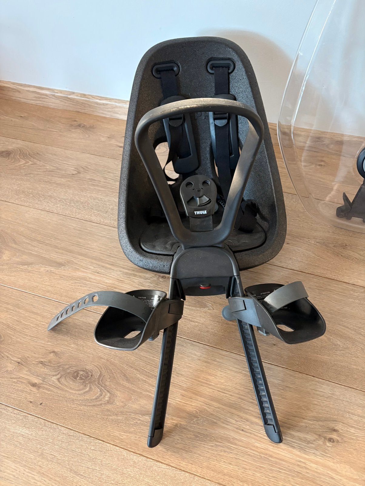 Thule fietsstoeltje voor incl. Adapter, Ophalen, Zo goed als nieuw, Voorzitje, Voetsteuntjes