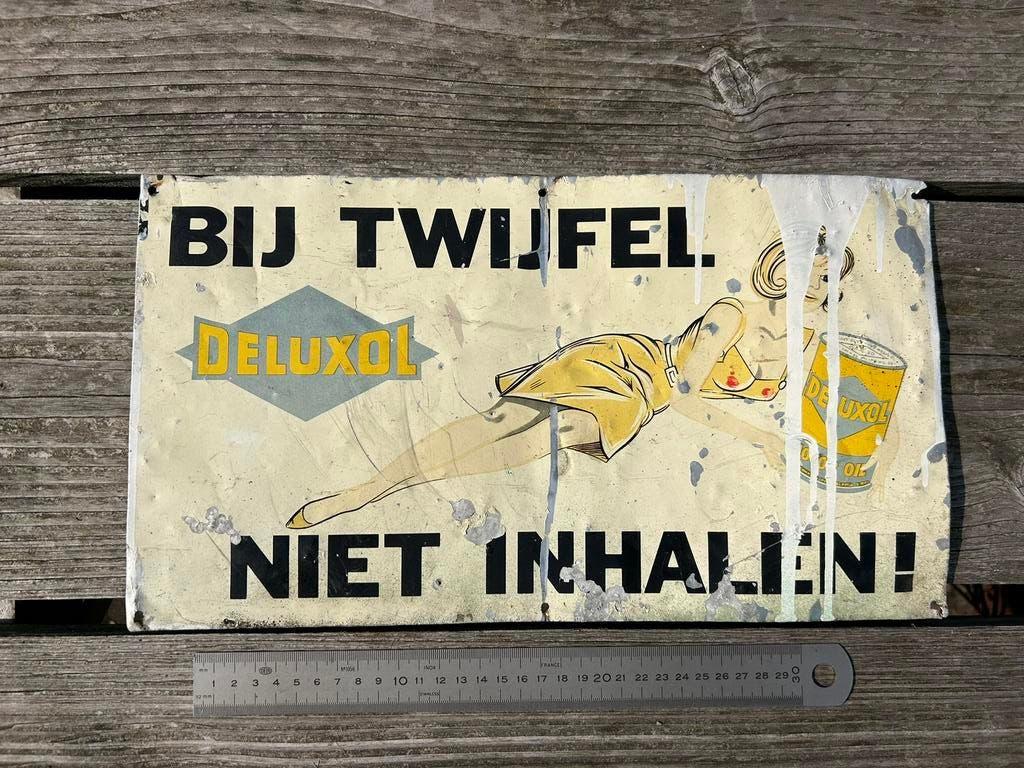 DELUXOL Reclamebord, Verzamelen, Ophalen of Verzenden, Gebruikt, Reclamebord