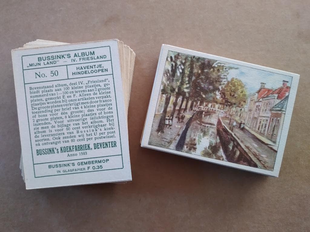 Bussink's Mijn Land Friesland complete set 100 albumplaatjes, Ophalen, Zo goed als nieuw
