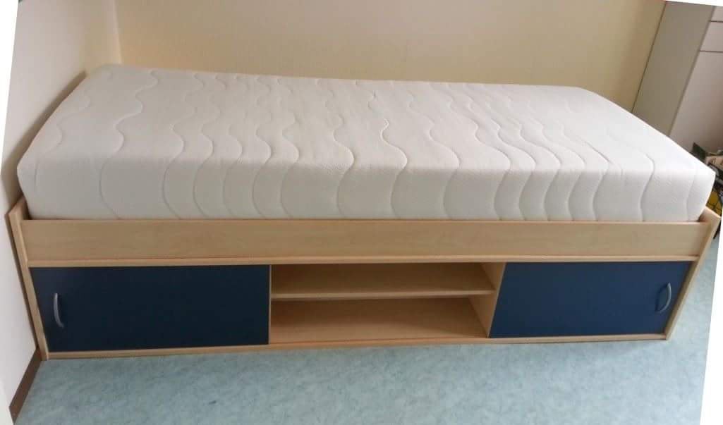 Gratis Kajuitbed 90 x 200 met kasten., Ophalen, Gebruikt, 90 cm, Eenpersoons