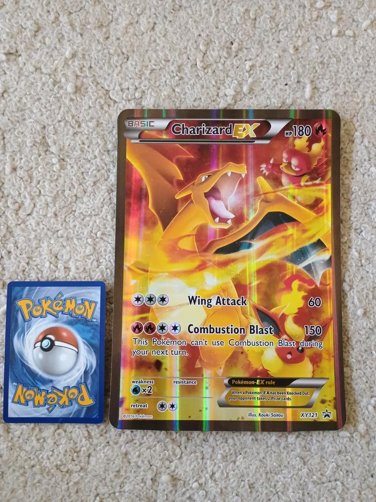 Charizard EX xy121 promo jumbo pokemon kaart, Ophalen of Verzenden, Zo goed als nieuw, Losse kaart, Foil