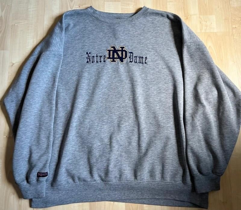 Vintage Notre Dame Sweater, Verzenden, Overige maten, Grijs, Gedragen