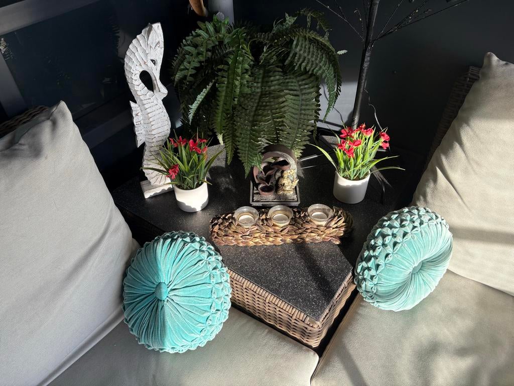 Loungeset met 2 banken en salontafel, Ophalen, 4 zitplaatsen, Gebruikt, Loungeset