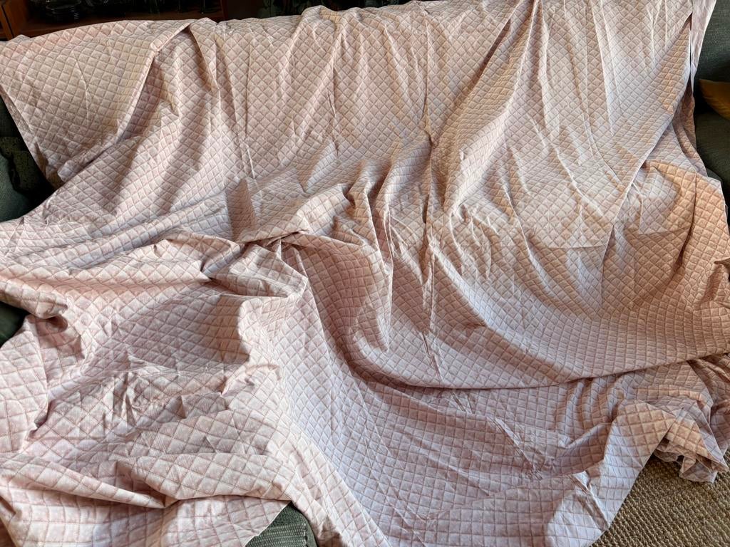 Vintage / retro gordijn roze ruim 3 meter breed x 260 hoog!, Gebruikt, 200 cm of meer, Ophalen of Verzenden, 200 cm of meer