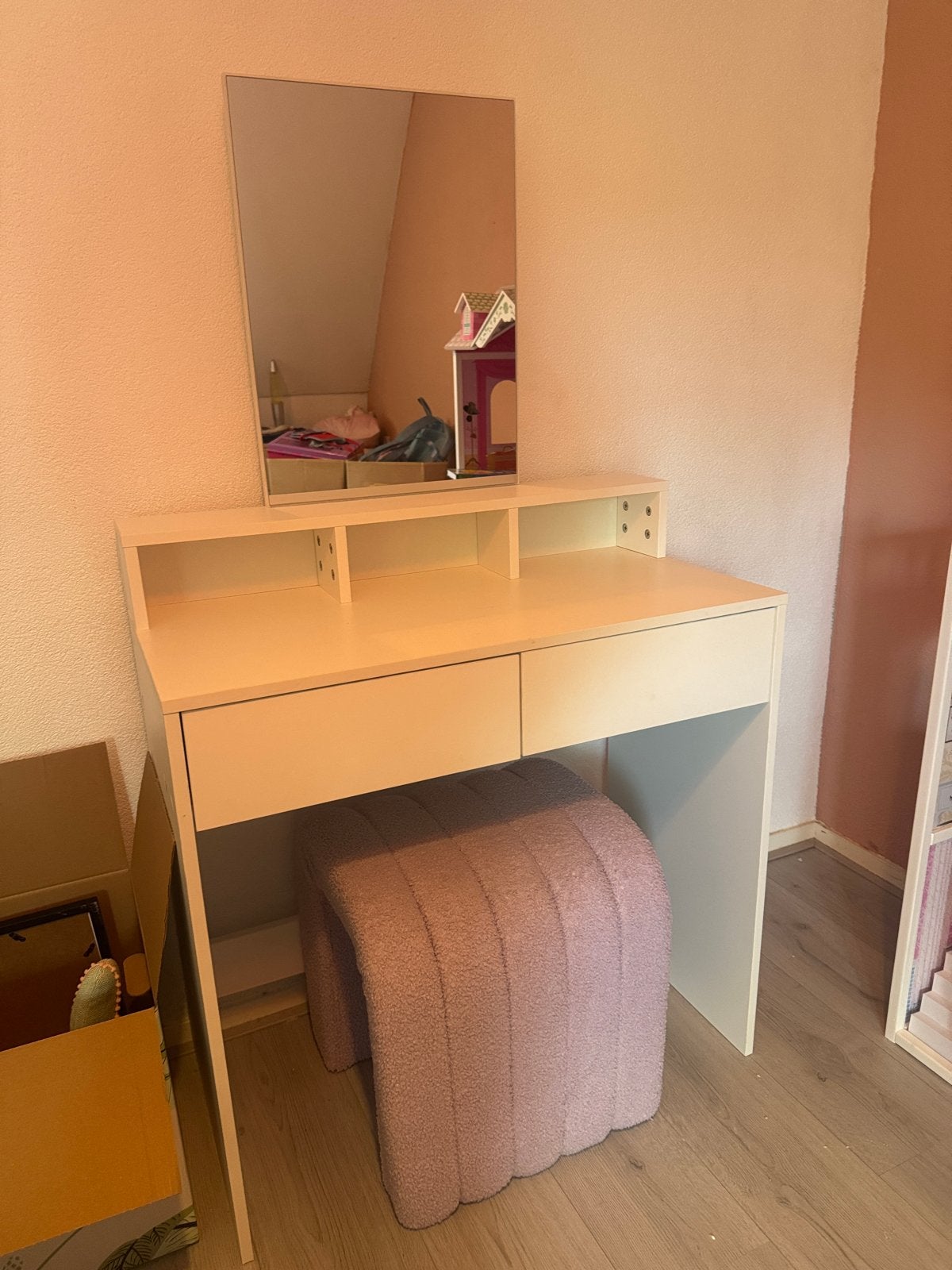 Meisjes make-up tafel met spiegel en lades, Ophalen, 50 tot 100 cm, Zo goed als nieuw, Minder dan 100 cm