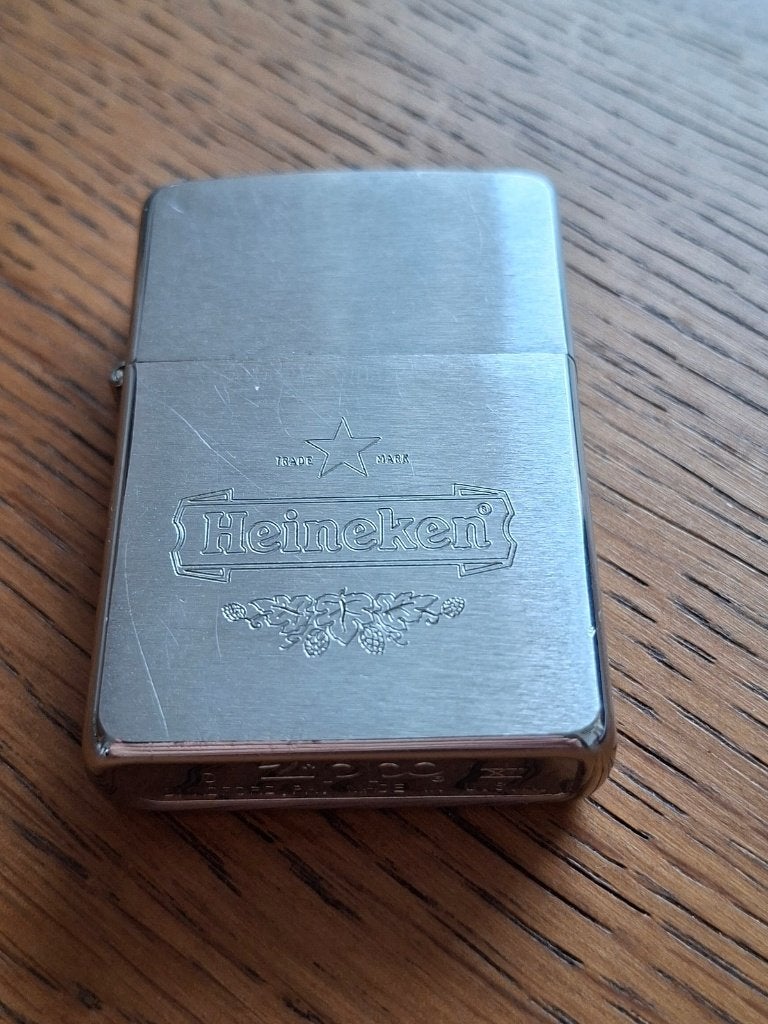 Heineken bier zippo logo 2, Ophalen of Verzenden, Zo goed als nieuw, Overige typen, Heineken