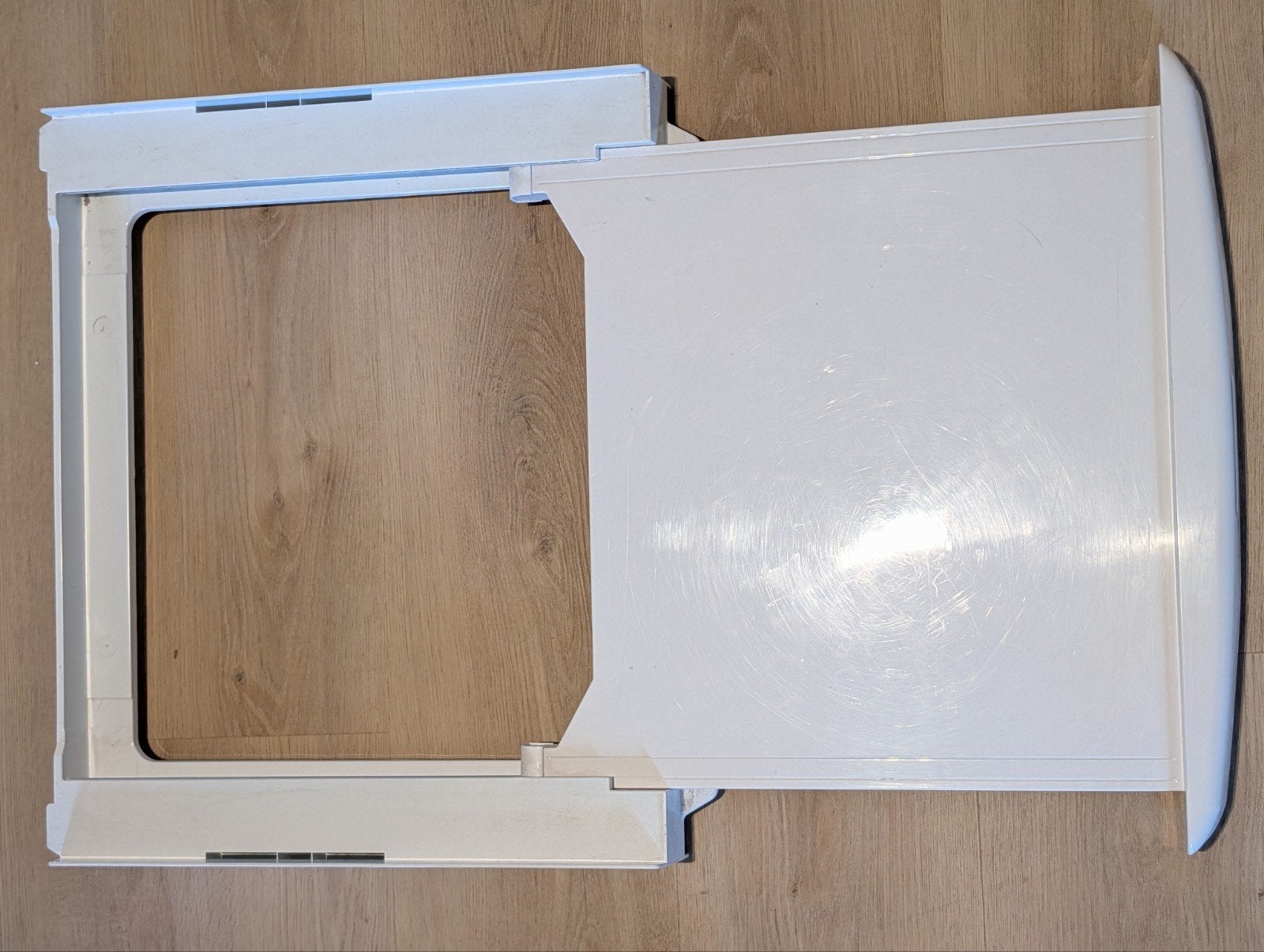 Stapelkit wasmachine/droger met uitschuifbare plank, Ophalen of Verzenden, Gebruikt