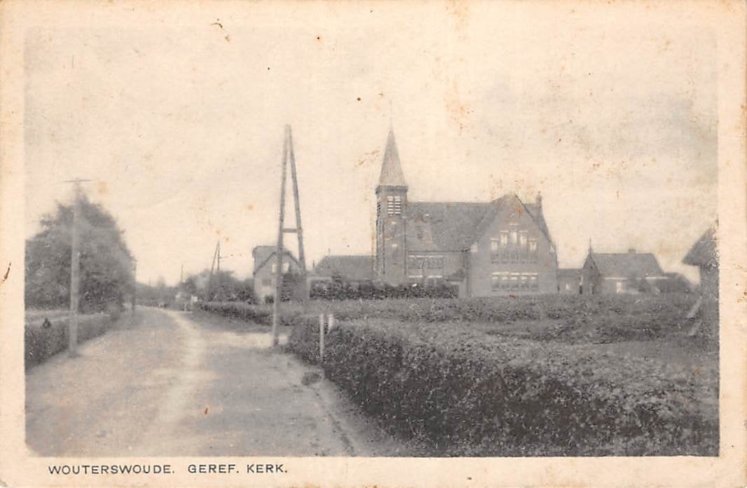 Wouterswoude Geref. Kerk Dantumadiel Foarwei Dokkum, Ophalen of Verzenden, 1920 tot 1940, Gelopen, Friesland