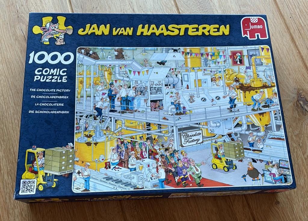 Jan van Haasteren de chocoladefabriek, Ophalen of Verzenden, 500 t/m 1500 stukjes, Gebruikt, Legpuzzel