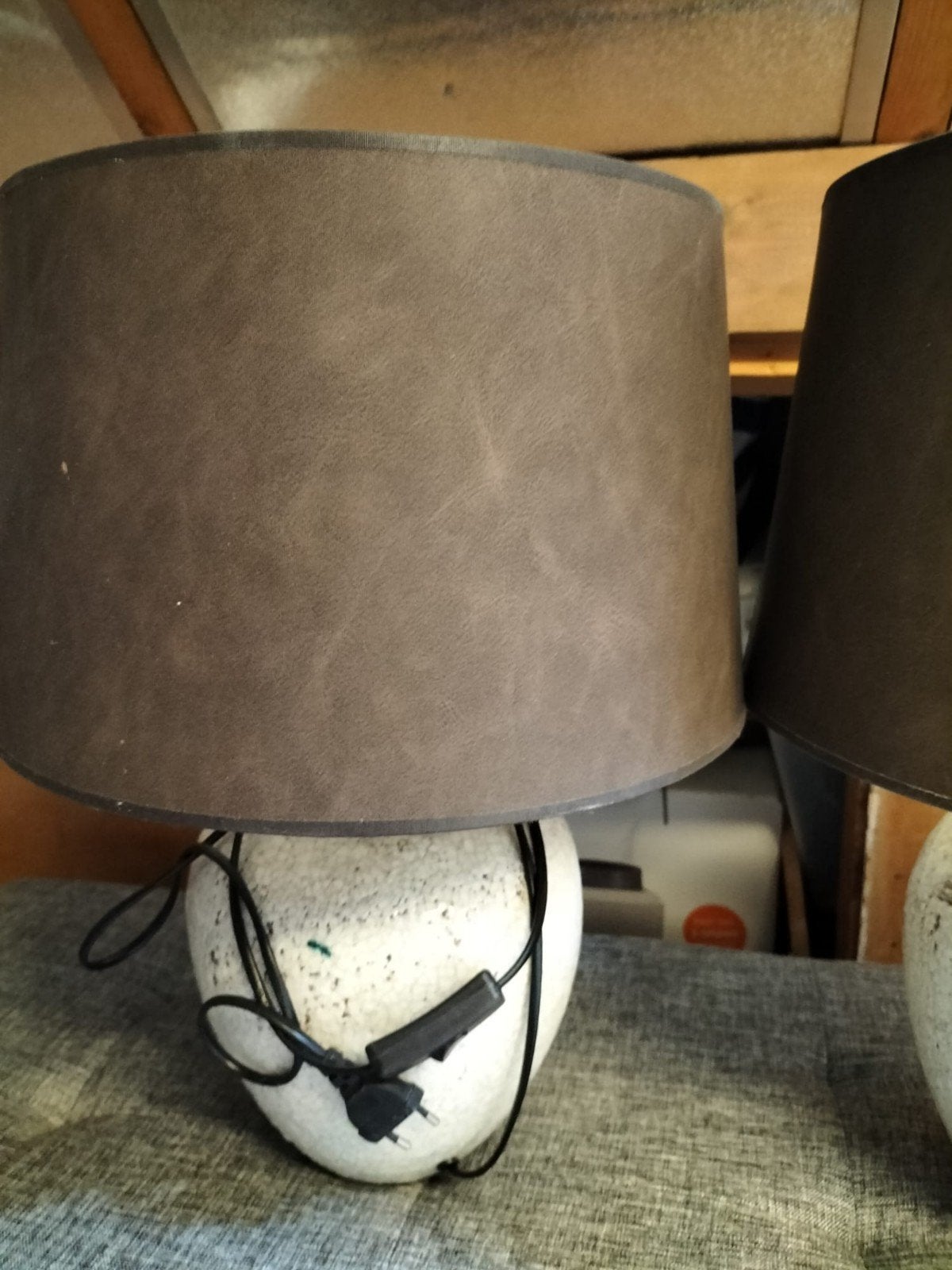 2 Mooie schemerlamp met kap (48x35 cm) van DKW Oldebroek, Huis en Inrichting, Ophalen, Schemerlamp, Met kap