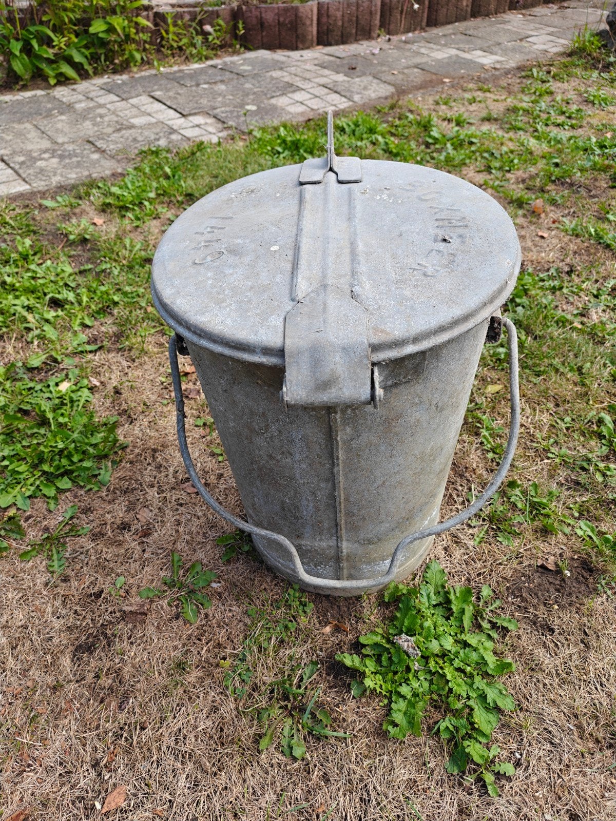 Vintage Vuilnisemmer - Gegalvaniseerd Metaal, Huis en Inrichting, Ophalen, 50 – 75, Gebruikt, Metaal