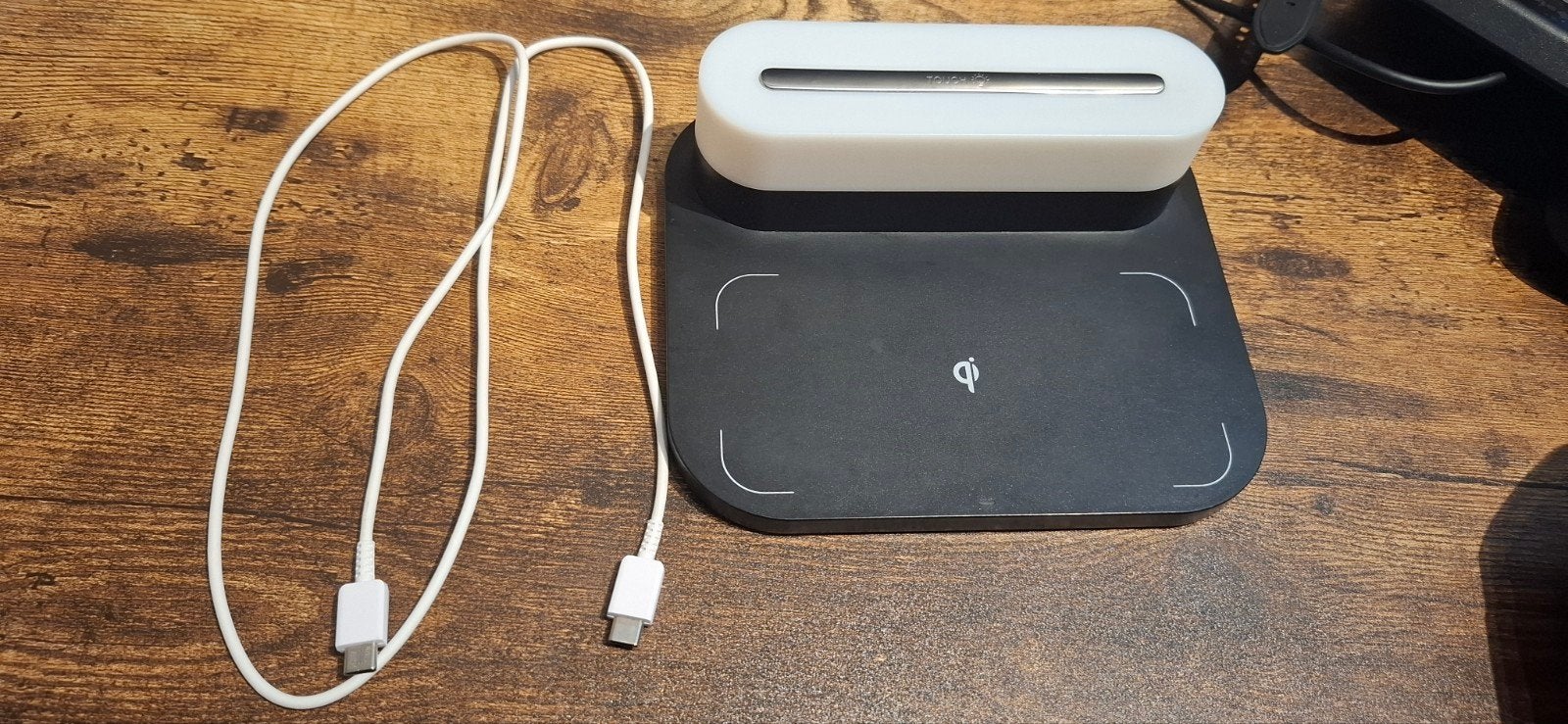 Draadloze telefoon oplader 15W met touch LED lamp, Ophalen, USB-C, Draadloze oplader, Samsung