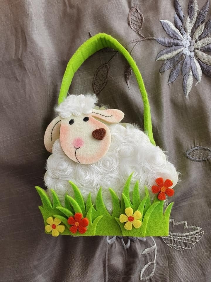 Schattig schapenmandje - perfect voor Pasen!, Meerkleurig, Overige stijlen, Ophalen of Verzenden, Zo goed als nieuw