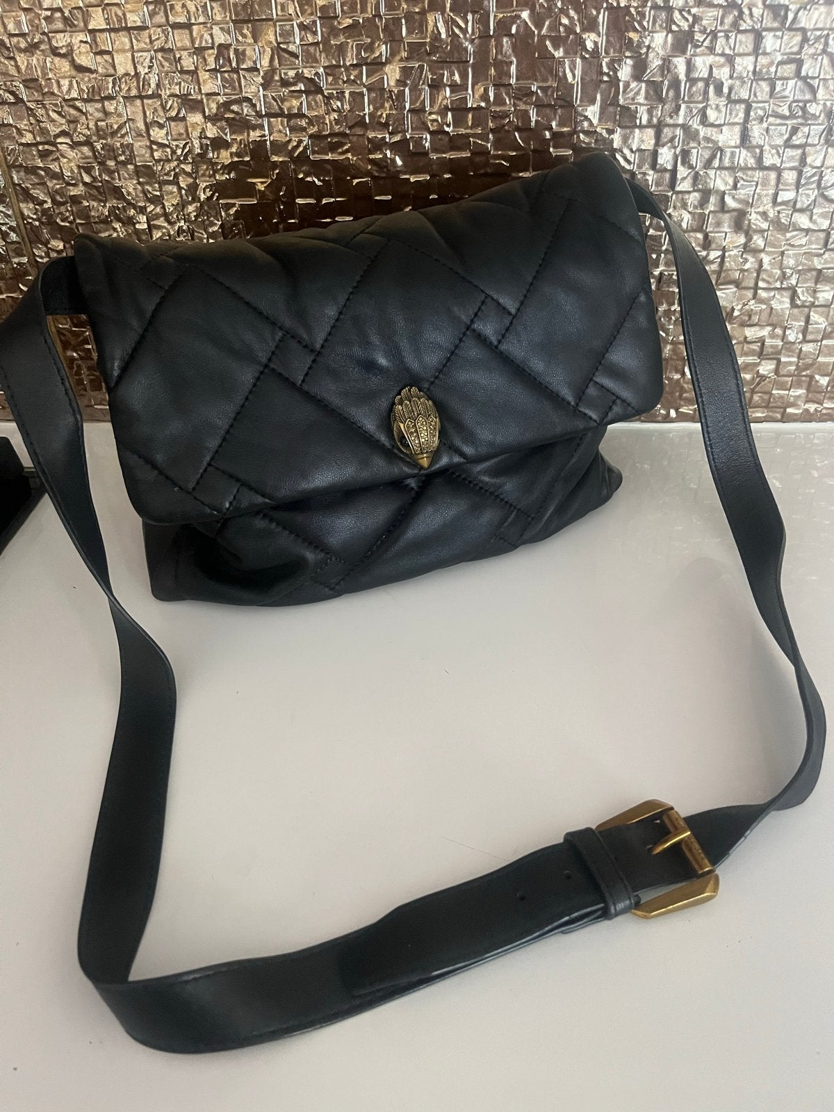 Kurt Geiger London Leren Schoudertas Zwart, Ophalen, Zo goed als nieuw, Zwart, Schoudertasje