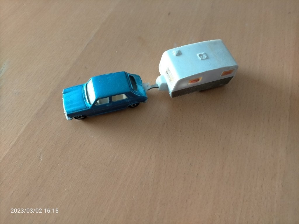 Majorette Simca 1100 Lichtblauw met Caravan, Ophalen of Verzenden, Auto, Majorette