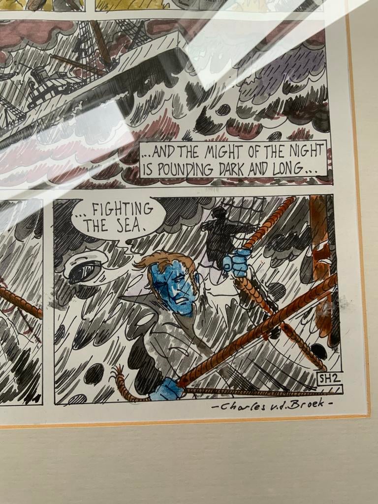 Originele Getekende Strip Tekening Sailing Home Piet Veerman, Ophalen of Verzenden