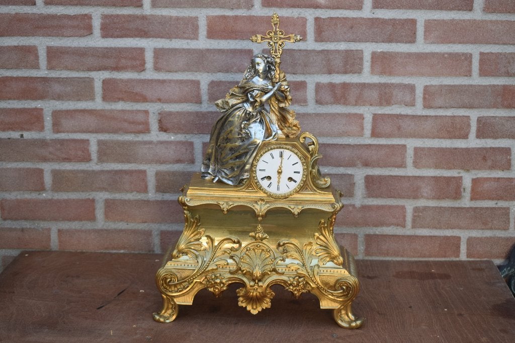 vergulden bronzen klok, Ophalen of Verzenden