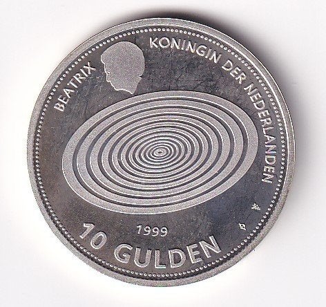 10 Gulden 1999 - 2000  Ruim Prachtig, Verzenden, Koningin Beatrix, Zilver, Losse munt