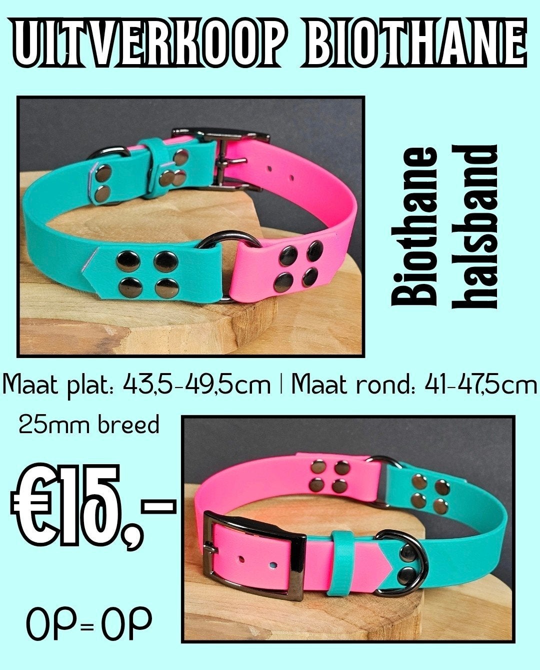 Nieuwe Biothane halsband | Hond | Handgemaakt, Verzenden, Handgemaakt, Nieuw