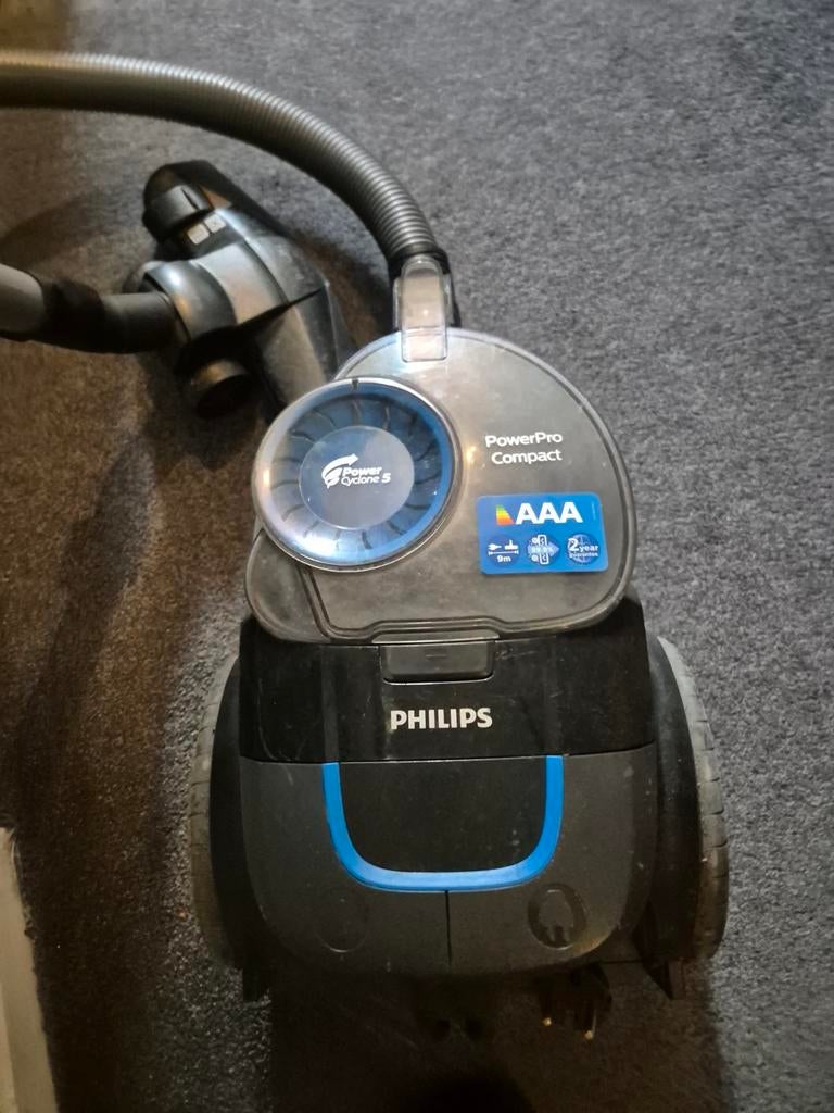Philips PowerPro Compact Stofzuiger - AAA Energielabel, Witgoed en Apparatuur, Stofzuigers, Gebruikt, Sledestofzuiger, Philips