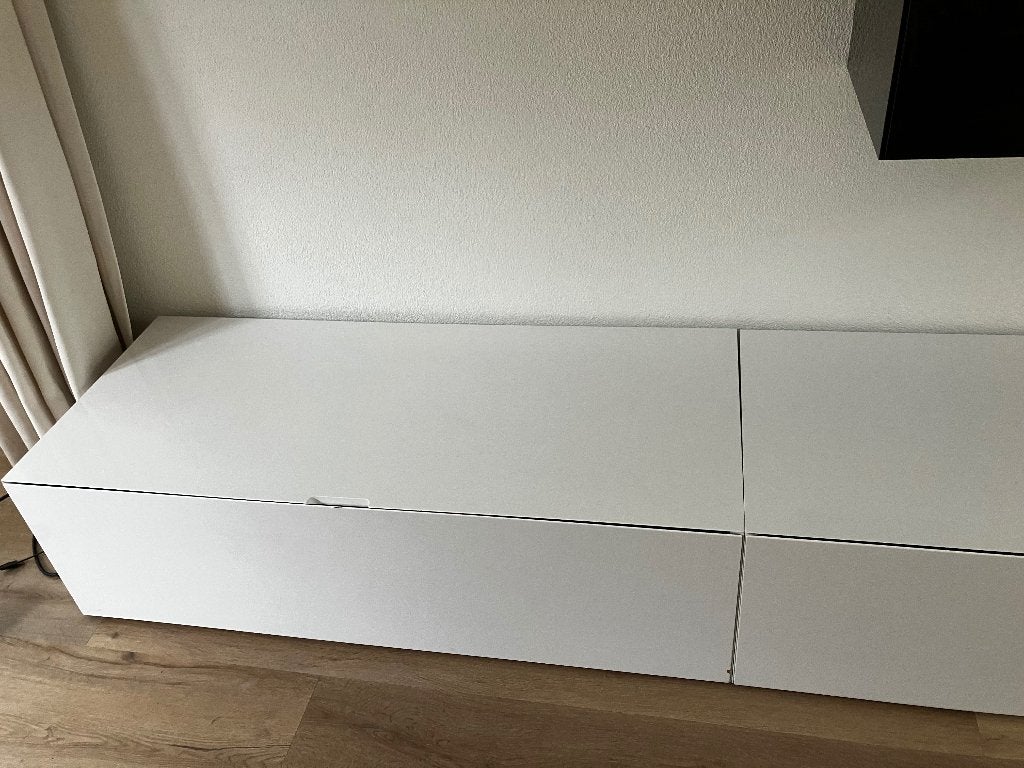 Wit tv meubel, Ophalen, 150 tot 200 cm, Zo goed als nieuw, Minder dan 100 cm