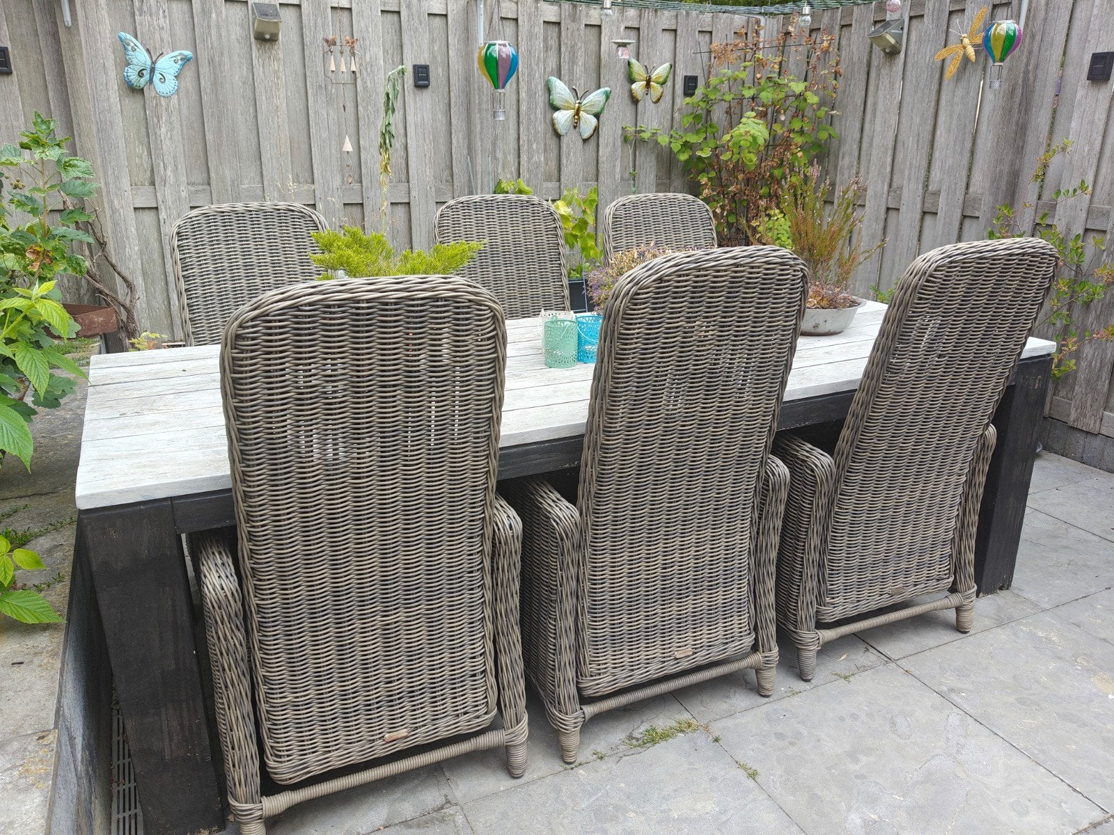 6 Bardani tuinstoelen met verstelbare rugleuning, Ophalen, Gebruikt, Kunststof, Verstelbaar