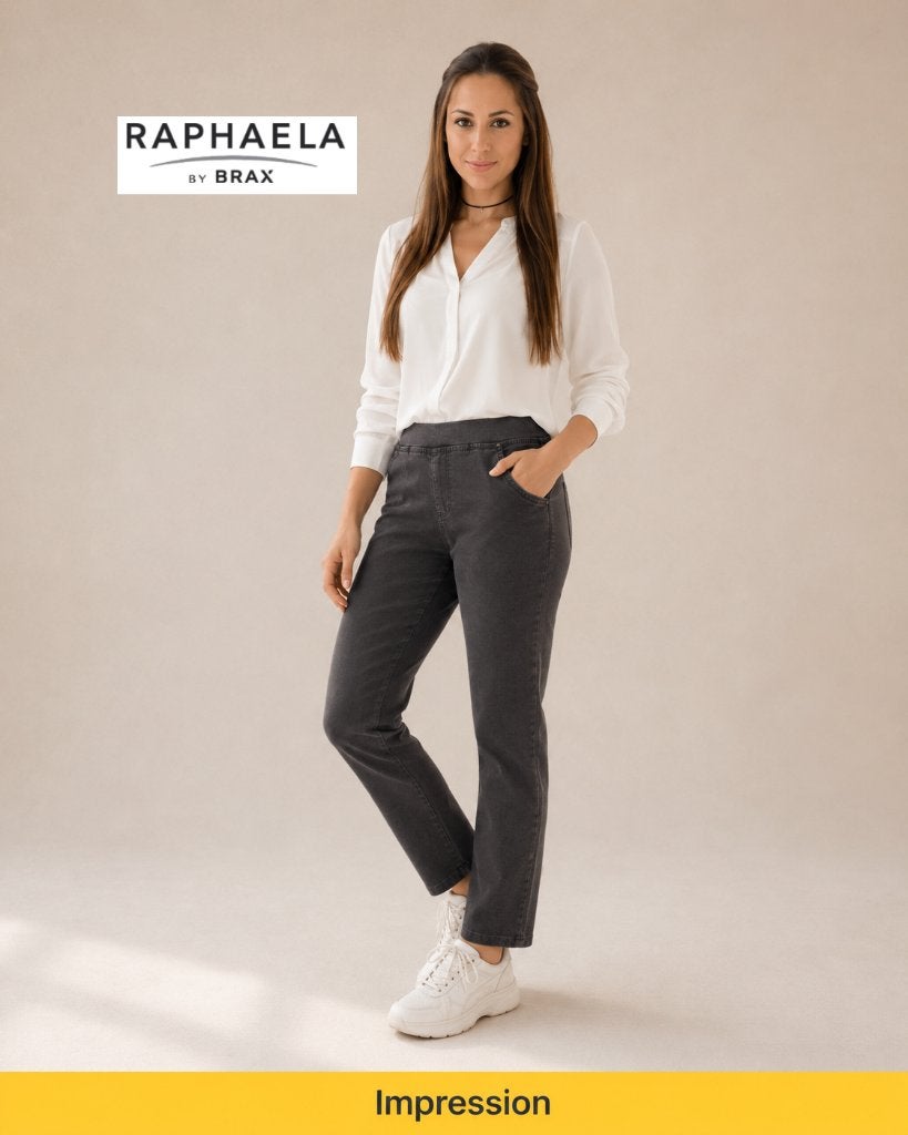 Raphaela by Brax - donkergrijze damesbroek – maat 46, Maat 46/48 (XL) of groter, Gedragen, BRAX, Ophalen of Verzenden