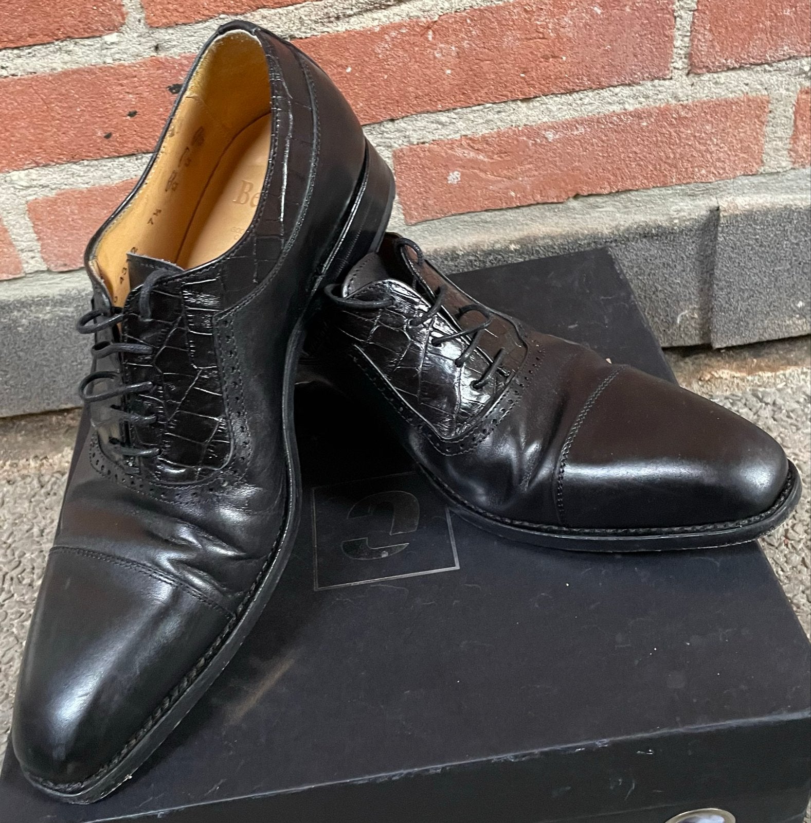 Berwick 1707 Oxford Nette Schoenen Zwart Maat 7.5 (41,5), Ophalen of Verzenden, Gedragen, Zwart, Veterschoenen