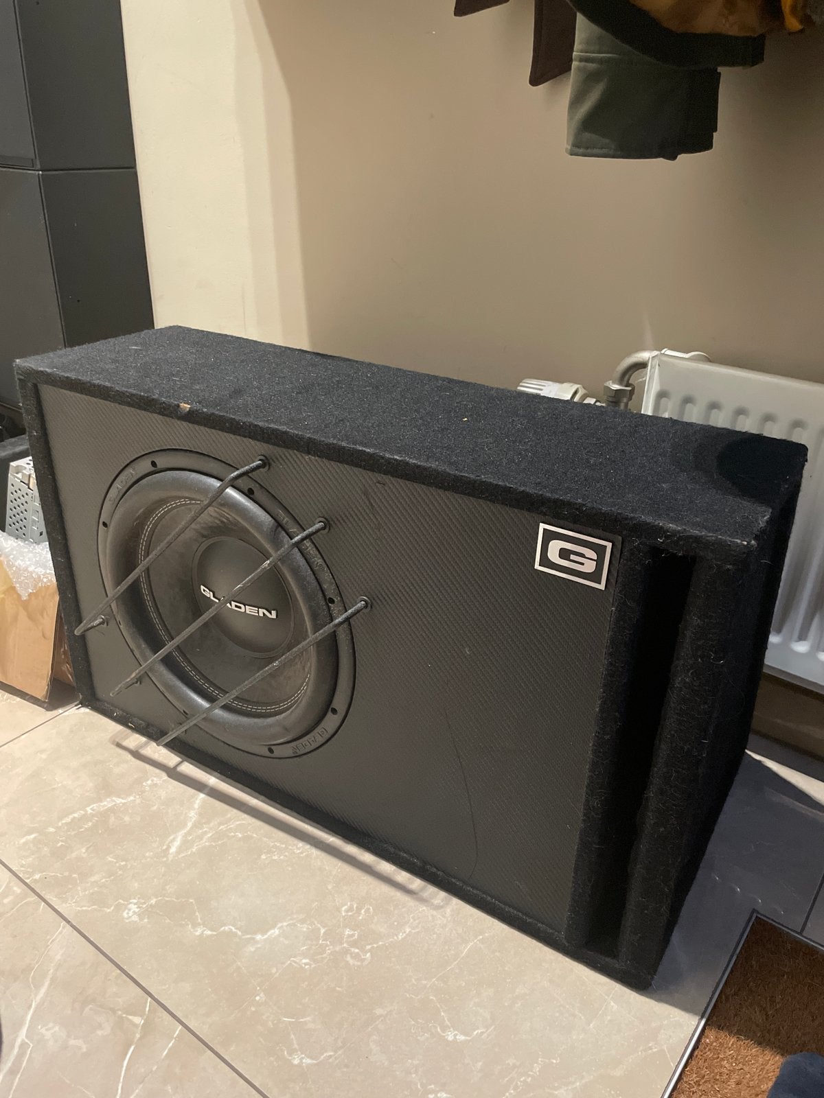 Gladen subwoofer met behuizing, Ophalen of Verzenden, Gebruikt