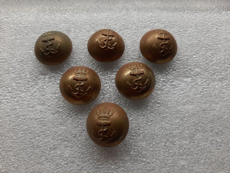 oude MARINE  Bol knopen/ 22mmrond en 11mm bol - Jan Parree, Ophalen of Verzenden, Landmacht, Nederland