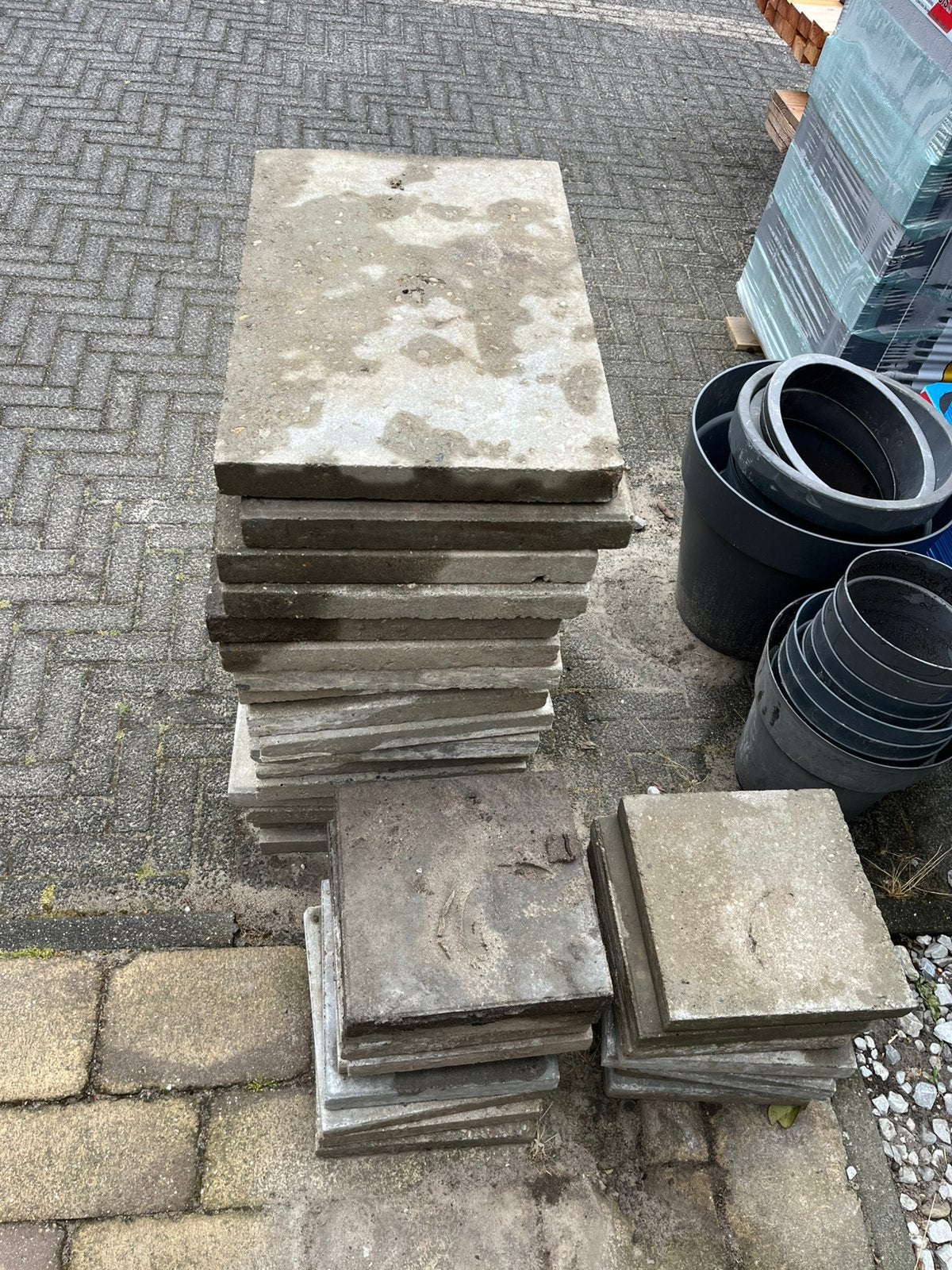 Betontegels 30x30 en 60x30, Tuin en Terras, Tegels en Klinkers, Ophalen, Gebruikt, Minder dan 5 m², Beton