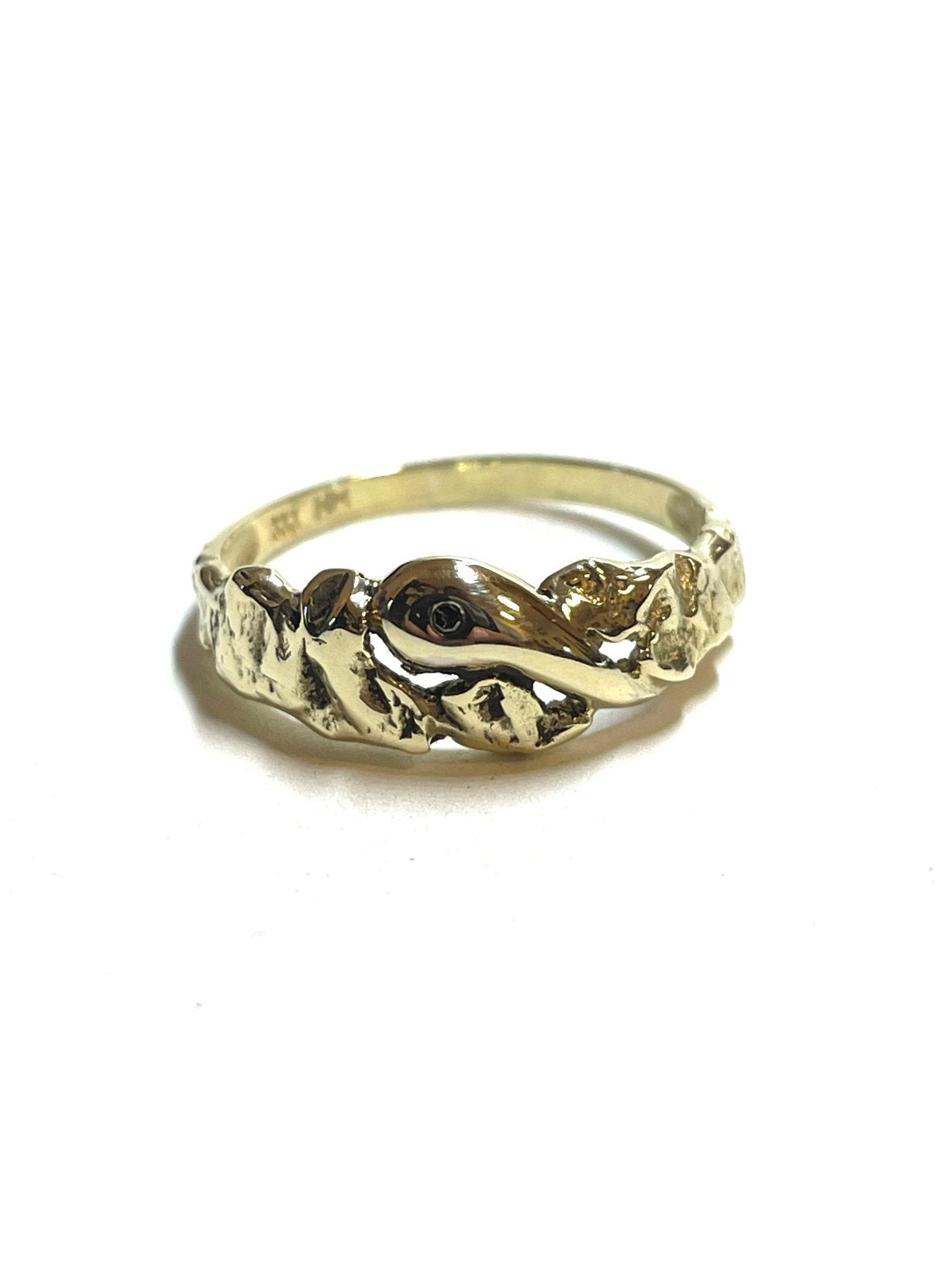 8k gouden ring met een diamant, 18 tot 19, -, -, Ophalen of Verzenden