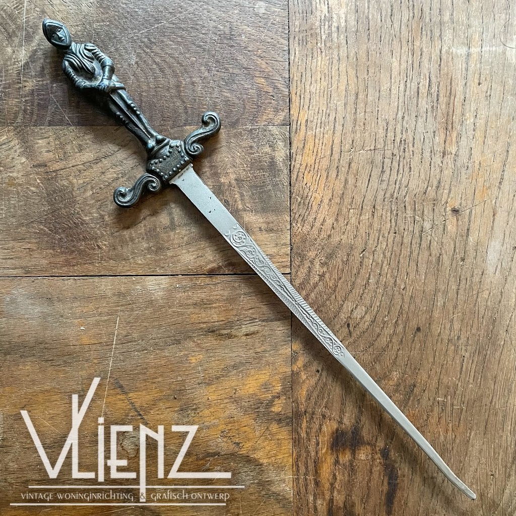 Vintage, brocante briefopener ridder, Ophalen of Verzenden