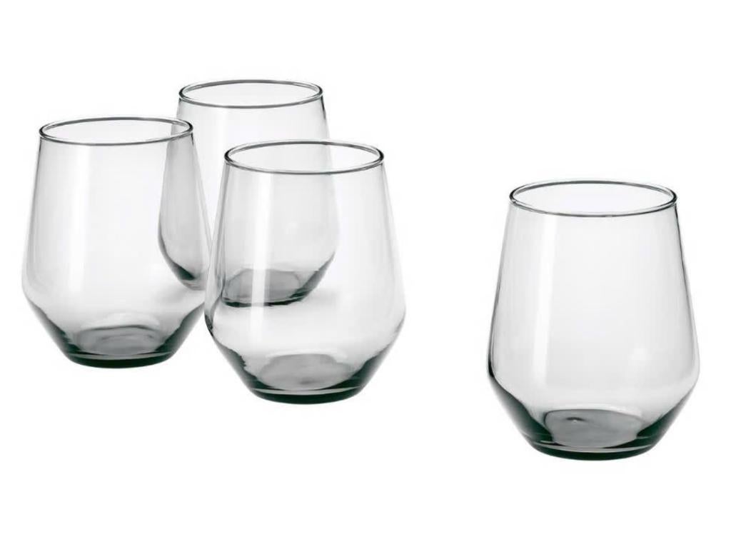 17 IKEA IVRIG Glazen blank & smoke, Verzamelen, Ophalen, Zo goed als nieuw, Frisdrankglas