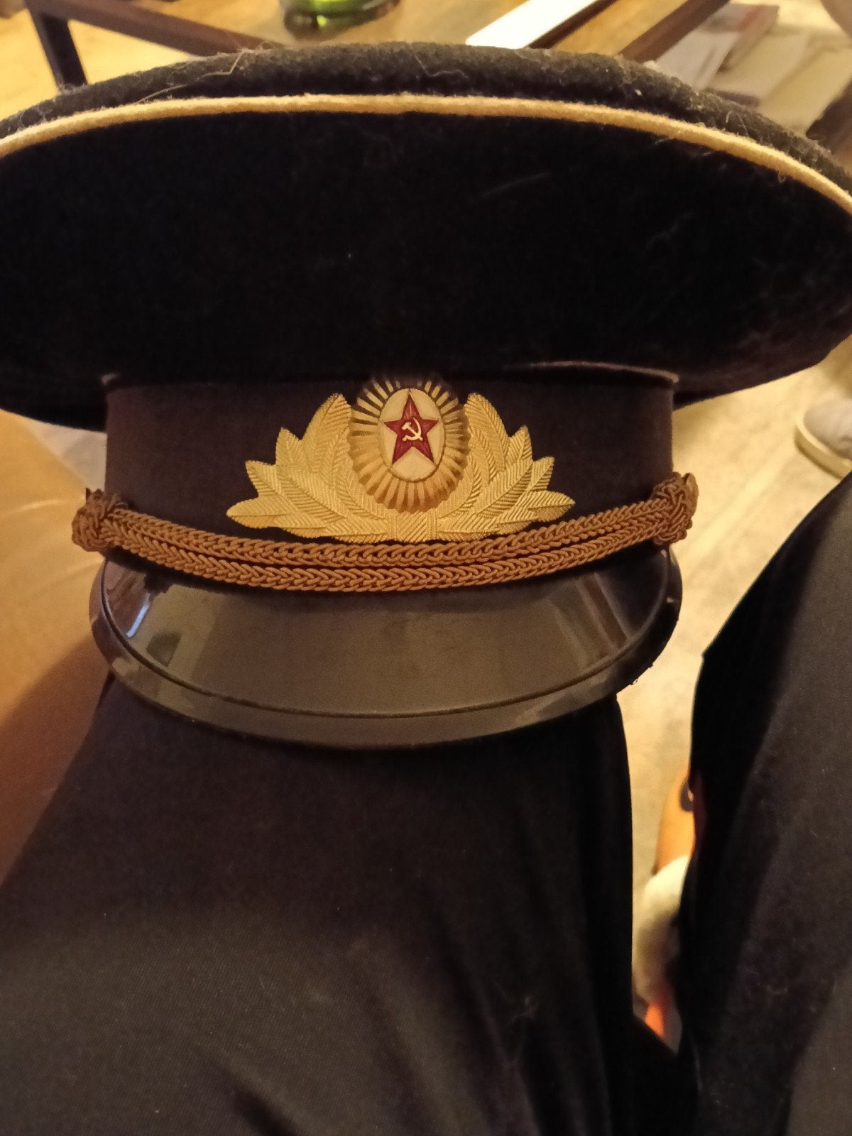 Vintage Sovjet Unie Militaire Pet - Marine/Landmacht, Ophalen of Verzenden, Landmacht, Overige gebieden, Helm of Baret
