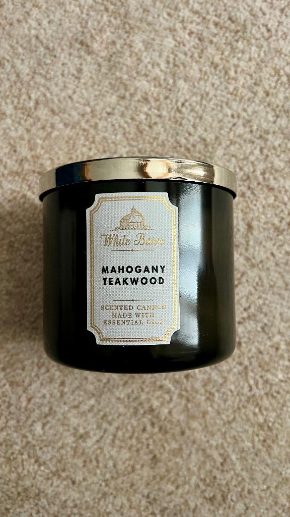 Kaars Bath & Body Works Mahogany Teakwood, Ophalen of Verzenden, Nieuw, Overige materialen, Minder dan 25 cm