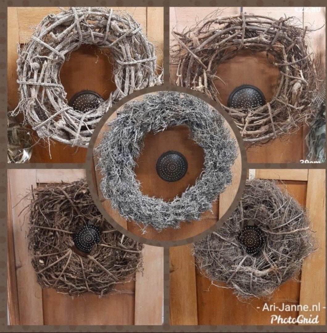 NIEUW! Stoere, houten kransen, binnen/buiten, wanddecoratie, Krans, Nieuw, Ophalen of Verzenden, Gemaalweg 12b Rutten
