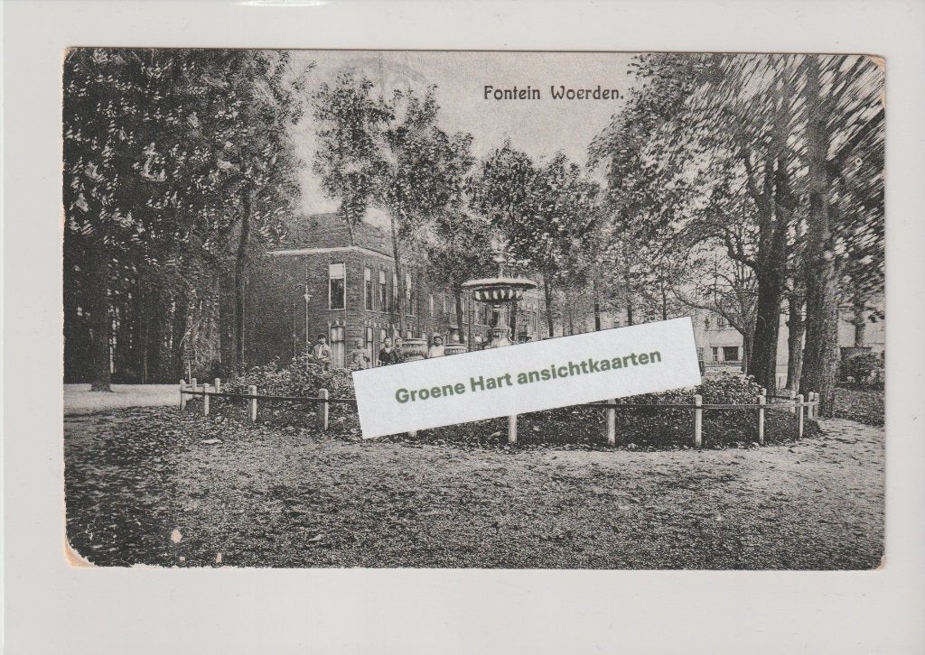 Woerden - Fontein * 260607-21, Ophalen of Verzenden, 1920 tot 1940, Gelopen, Utrecht