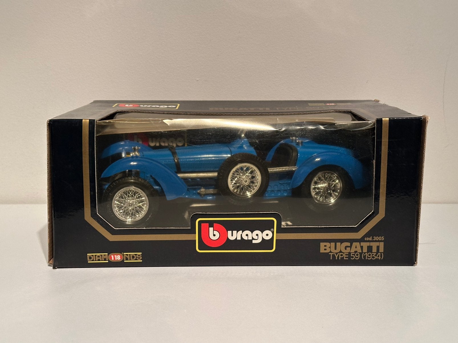 Bugatti Type 59 (1934) | Bburago | schaal 1:18 | Nieuw!, Ophalen of Verzenden, Zo goed als nieuw, Bburago