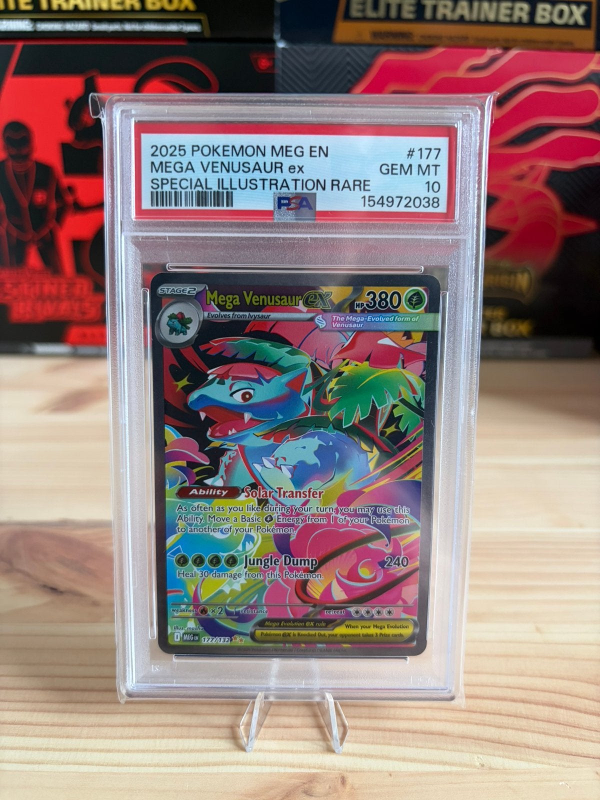 Pokémon TCG - MEG - Mega Venusaur EX 177/132 - PSA 10, Ophalen of Verzenden, Zo goed als nieuw, Losse kaart, Foil